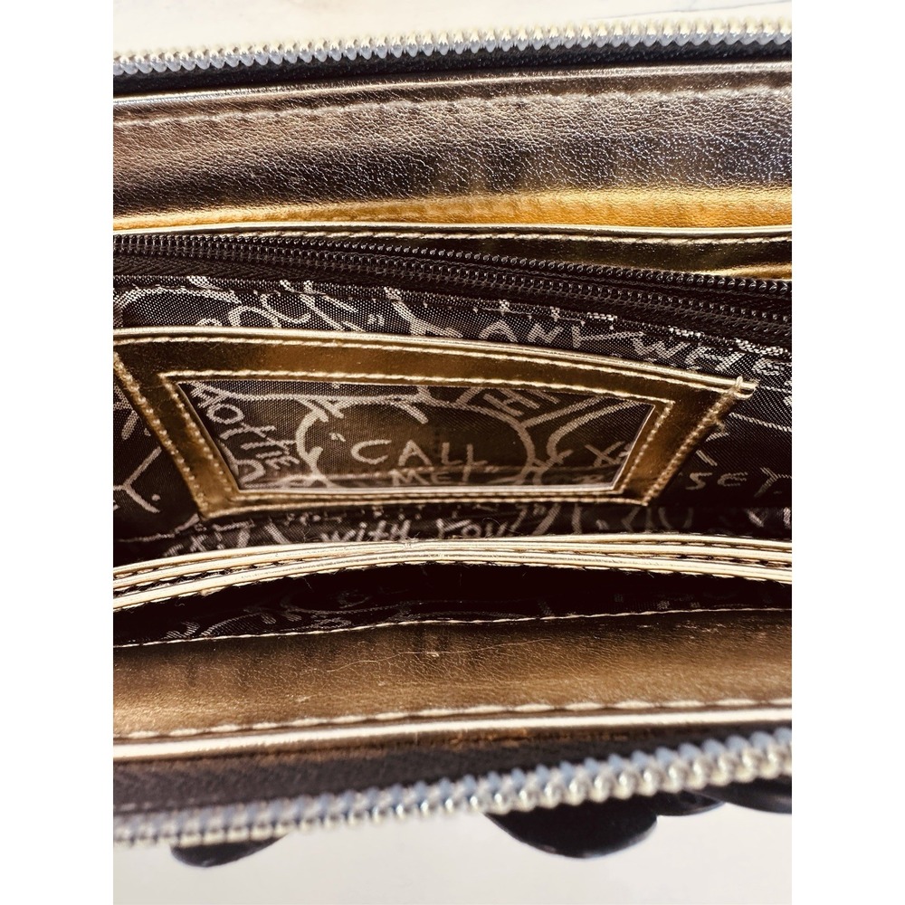 Betsey‎ Johnson Quilted Zip Around Pink & Black Wallet Faux Leather Wallet - Picture 12 of 16